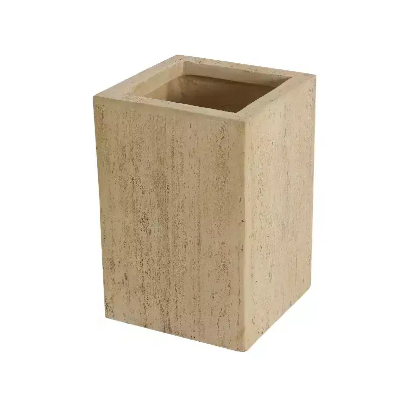 Okak Handmade Rectangular Planter Box with Drainage Hole & Rubber Plug, Plant Pot with Magnesium Oxide Frame, Planters for Home