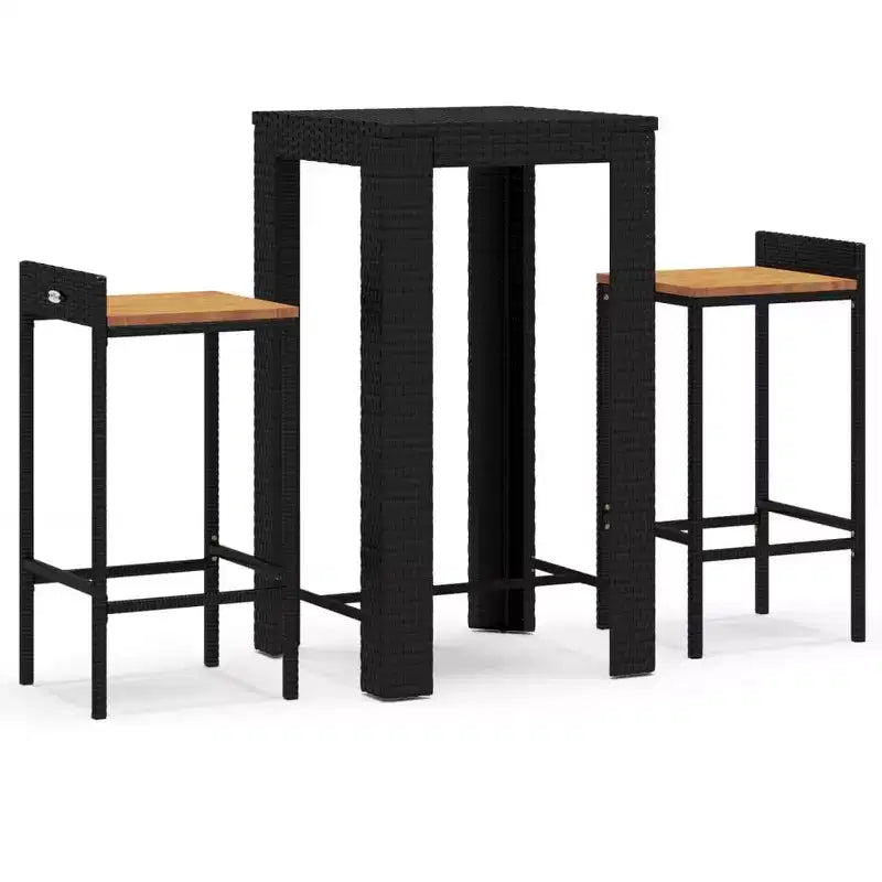vidaXL Garden Bar Set Poly Rattan Medium Durable Bar Table Set
