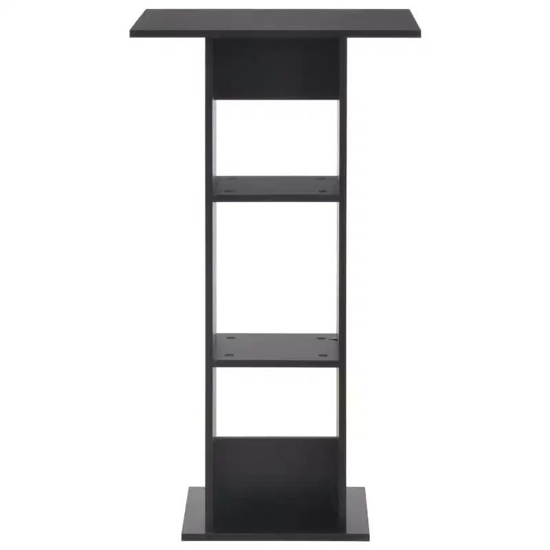 vidaXL Bar Table Black Engineered wood Tall Sleek Bar Table Square