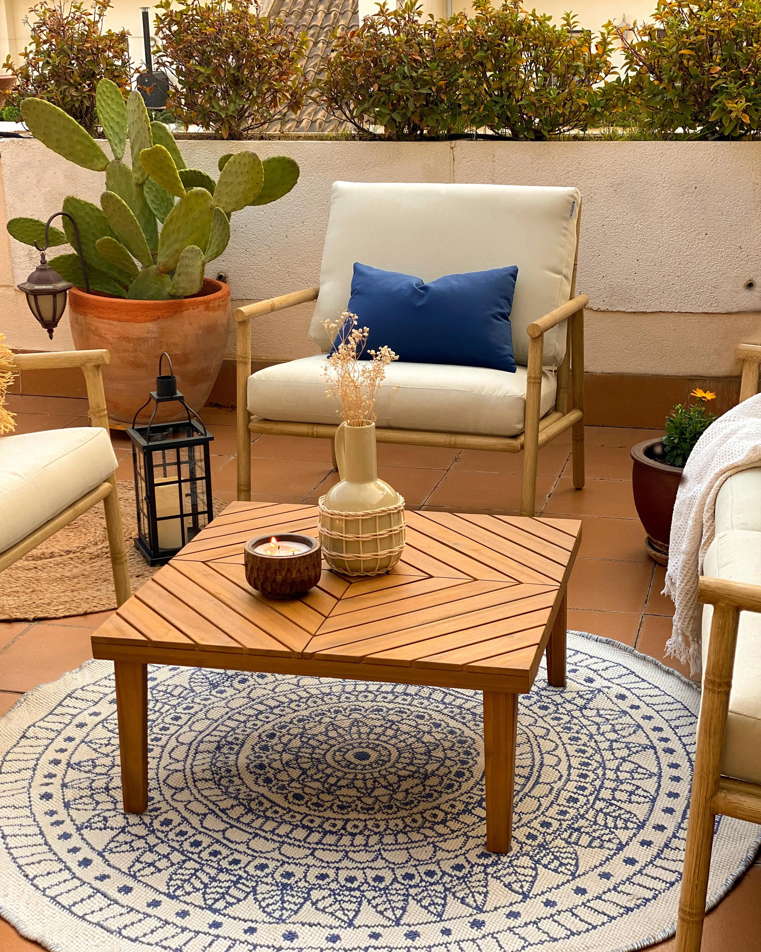 Tavolino da giardino 70 cm 70 cm Legno d'acacia Marrone
