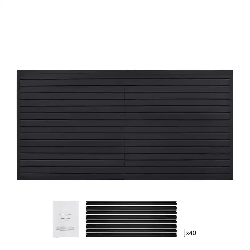 PVC Slat Wall Paneling, 8 x 4 ft, Modular Garage Slatwall Panel, Black
