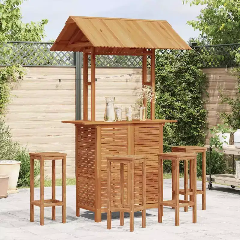 vidaXL Patio Bar Table with Rooftop 44.5x41.7x85.4 Solid Wood Acacia